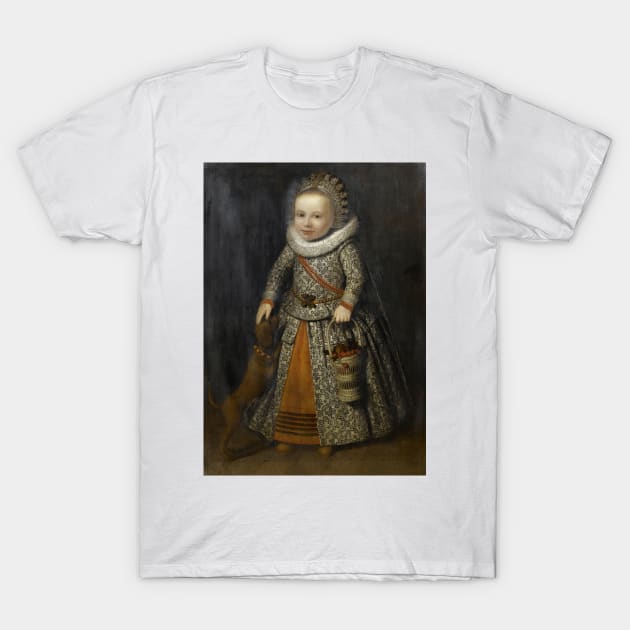 Portrait of a Young Girl in an embroidered dress by Cornelis de Vos T-Shirt by Classic Art Stall